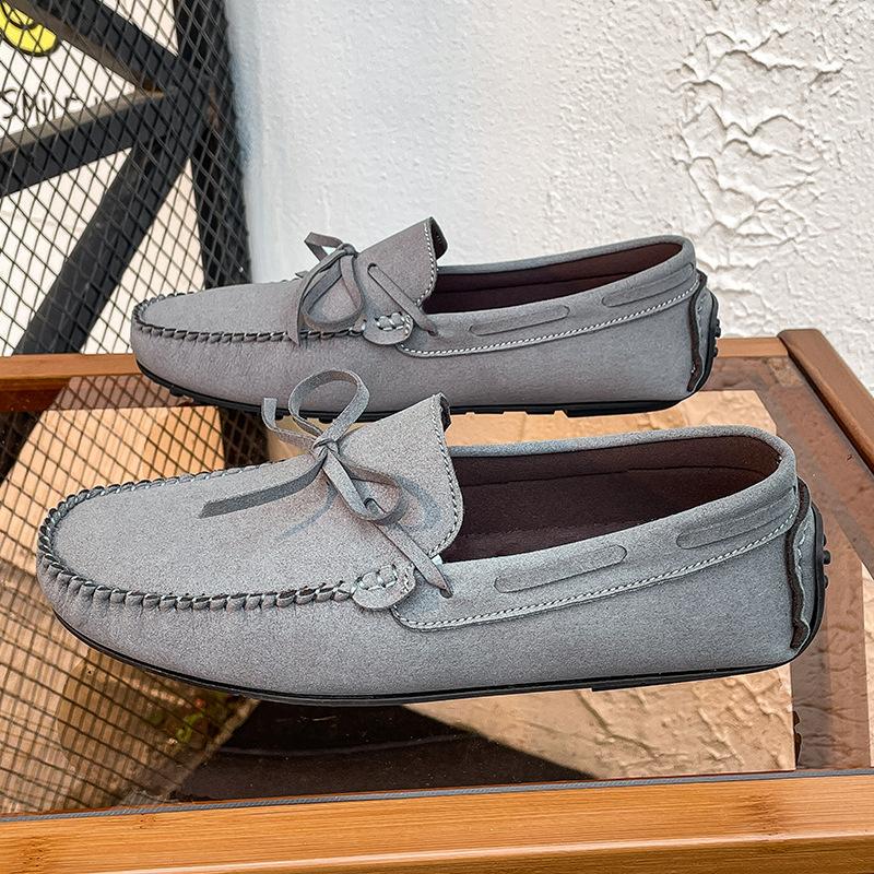 Men's Shoes Lazy One Doudou Shoes Men's British Driving Spring Casual Versatile Men's Velvet Leather Shoes Breathable