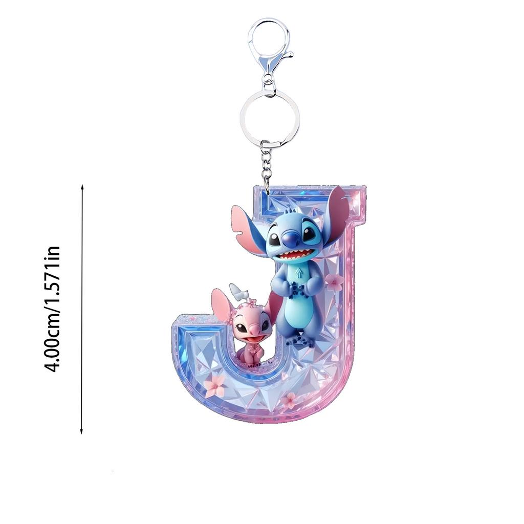 stitch acrylic cute keychain cartoon flat 2D stilt English letters ornament doll cartoon birthday gift halloween