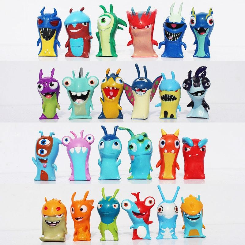 24pcs/set Slugterra PVC Anime Cartoon Cute Action Figure Hobby Toys Collection Model Tide Play Birthday Gifts For Children Kids