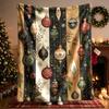 1pc Vintage Ornament Themed Flannel Blanket - Large Size, Soft, Lightweight, and Warm, Suitable for All Seasons - Perfect for Bed, Sofa, Office, Campi