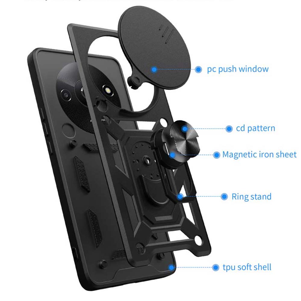 Camera Shockproof Armor Case For Xiaomi Redmi A3 A2 A1 4G Car Magnetic Holder Ring Protect Cover