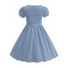 Fashion Summer Waist Polka Dot Dress Sweet Square Neck  Girls Women's Clothing
