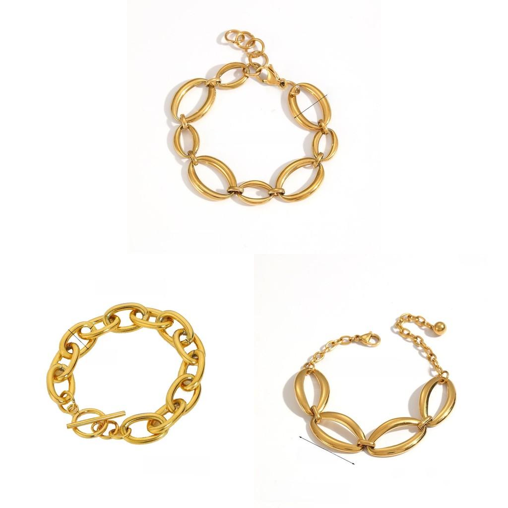 Stainless Steel Geometric Chain Bracelet For Women Summer Fashion Accessory