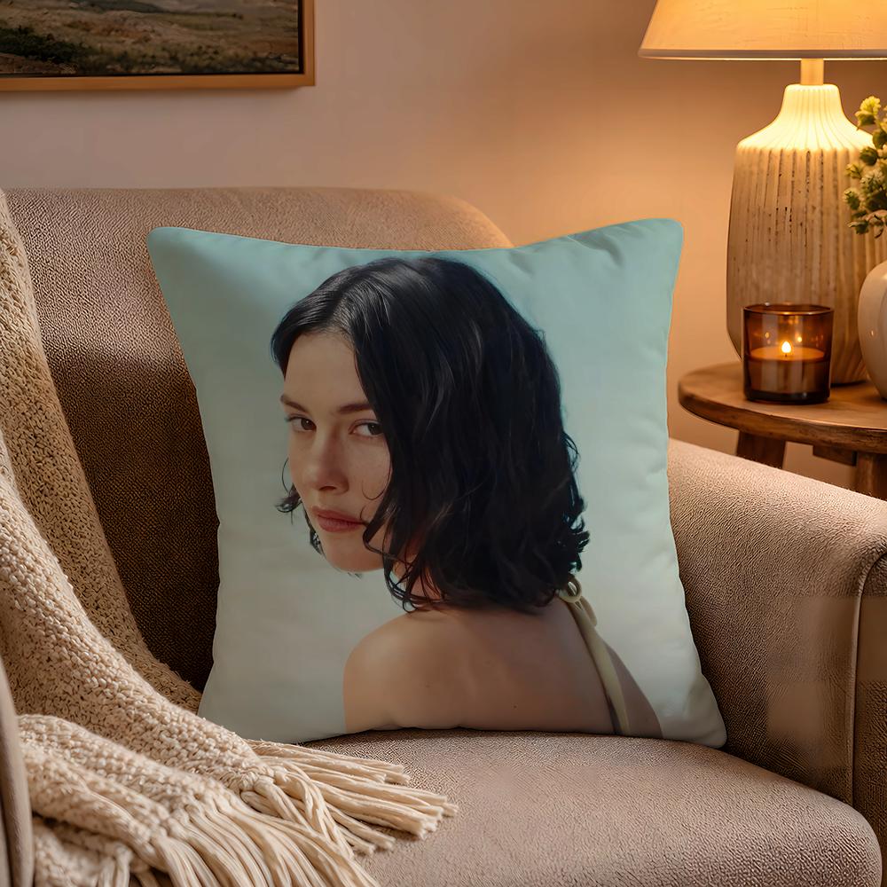 Hot Singer GGracie Abrams Pillow Case Soft Plush Cushion Cover Double Print and Invisible Zipper for Sofa Home Car Use