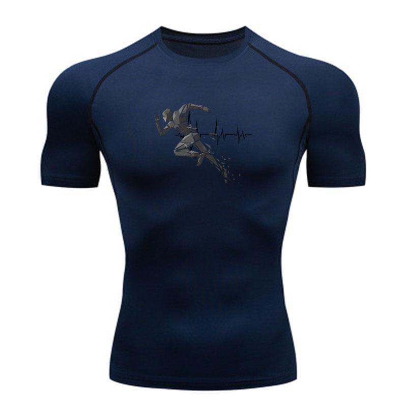 Mens Compression Athletic T-Shirt, Quick Dry Running Sports