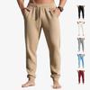 Pantalones Jogger de Waffle para Hombre Cordón Cintura Elástica Puño Elástico Casual Ropa de Casa Ajustados Pantalones de Chándal