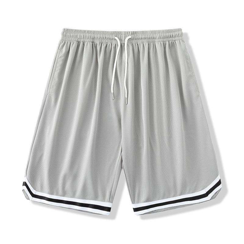 Hochwertige Sommer Herren Basketballshorts Locker Schnelltrocknend Streetwear Lässig Knielang Hosen Männlich S licht grau