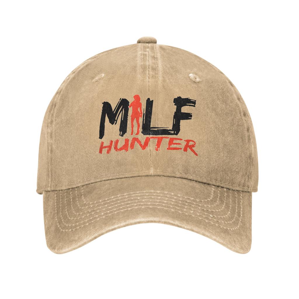 Milf hunter Baseball Cap Sun  Hunting Camping Dropshipping Washed Hip Hop Hats Women Men Trendy Print Baseball Caps