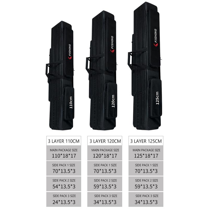 Saci de pescuit portabil multifuncțional Pânză 110/120CM Saci pentru undiță Cutie de depozitare cu două/trei straturi pentru Pesca XA143G