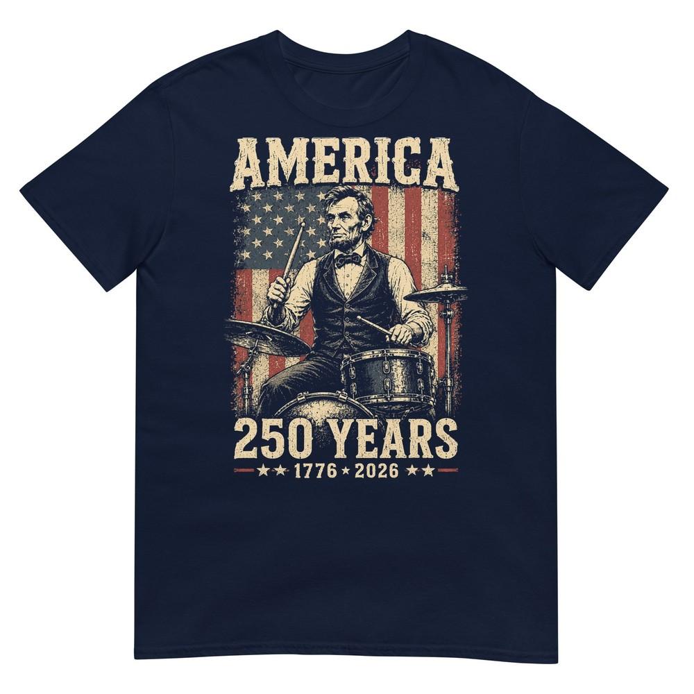Vintage Abraham Lincoln Abe Lincoln Playing Drums 250 Years TShirt S