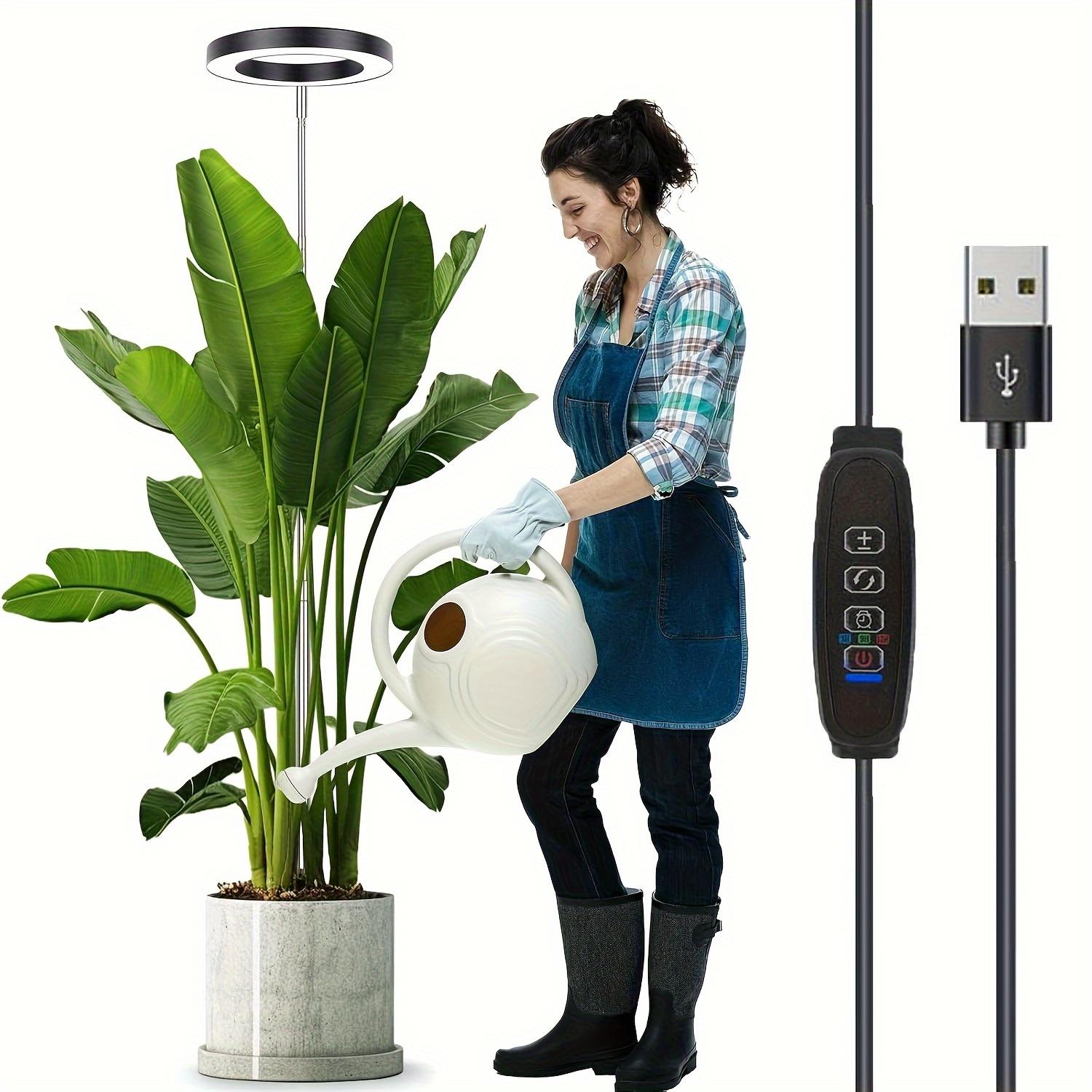 

Plant Grow Light LED Growing Lamp Full Spectrum for Indoor Plants Height Adjustable Auto Timer 5V Idea for Small Plant Light