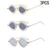Diamond Studded Small Frame Cat Eye Y2k Sunglasses High-end Luxury Ball Metal Sunglasses Retro New Peacock Glasses 81064