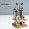 ZLIII Stainless Steel & Glass Seasoning Set with Solid Wood Base