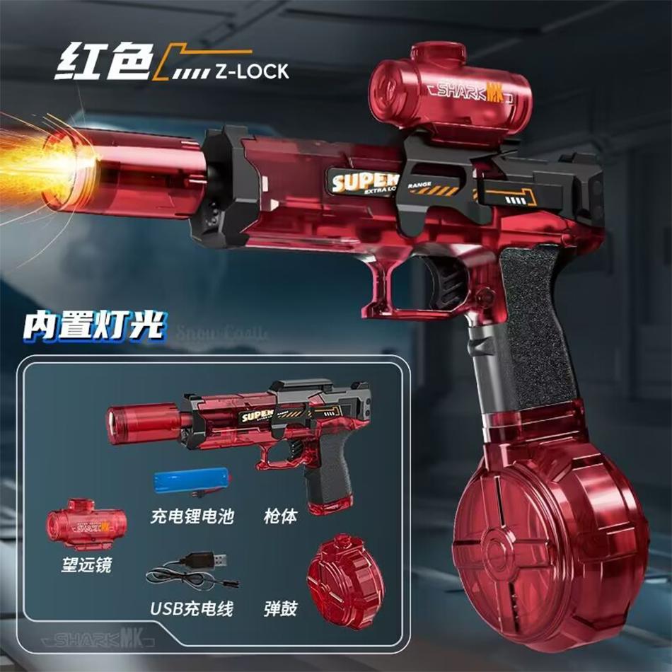 Children High Pressure Electric Water Gun Toy Summer Outdoor Beach Pool Fight Games Toys Kids Automatic Water Guns With Lights