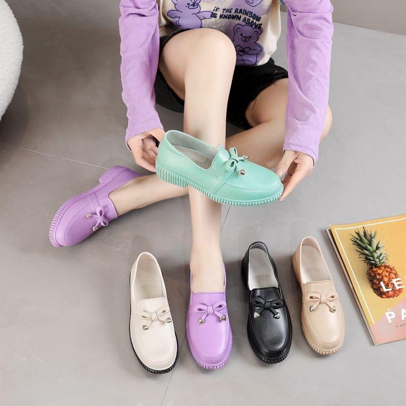 Short Ankle Rain Boots Women's Spring Autumn Rain Shoes Woman Rubber Ladies Anti-skid Slip On Waterproof Boots