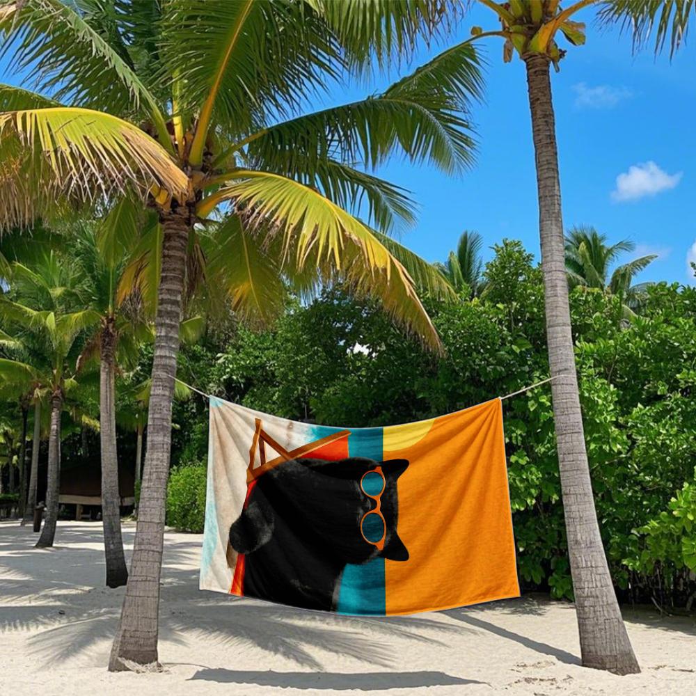 Beach Cat Quick Drying Bath Towel Microfiber beach towel - light weight swimming camping  yoga beach out