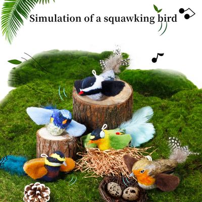 Cat Toys Teasing Cat Stick Interest Relieve Boredom Simulation Chirping Bird Plush Catnip Hippie Cat Dog TOYs Pet Supplies
