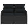 Garden Sofa with Cushions Black 121 x 62 x 69 cm Poly Rattan