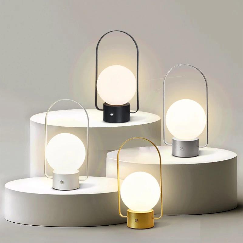 Nordic Atmosphere Table Lamp LED Living Room Decoration Night Light Charging Hanging Light Exposed Handheld Camping Table Lamps