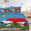 Snoopy'S Doghouse Adventure Print 3Pcs Bedding Setduvet Cover With 2 Bedropillowcase Home Birthday Gift