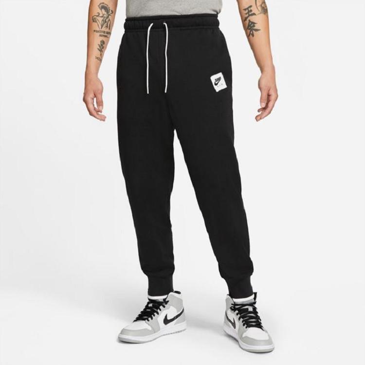 Jordan Solid Color Logo Patch Knit Drawstring Sweatpants Men Bottoms Black DV4528-010