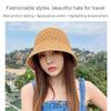 Bucket Hat Spring Summer Hollow Knitted Hat Solid Color Sunhat Fisherman Caps Casual Foldable Beach Cap