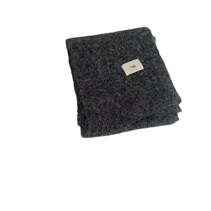 New soft waxy egg women's solid color knitted scarf blended scarf autumn and winter student warm Korean version