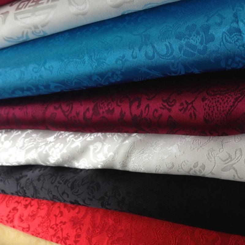 Wide 110cm Antique-style Jacquard Silk Fabric Weave Brocade and Dragon Pattern Fabric Super Soft Training Suits Hanfu Tang Suits