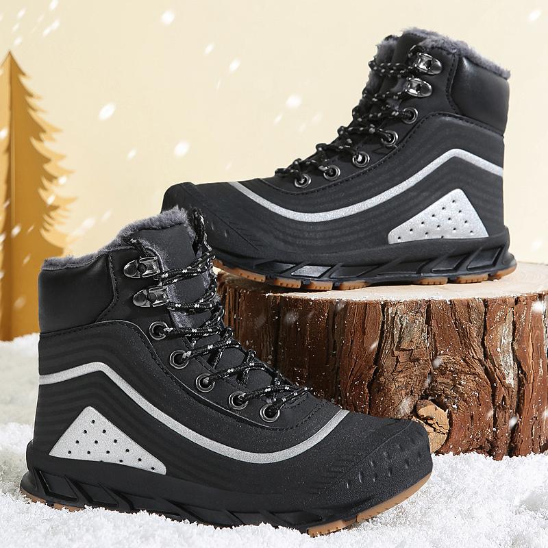 New High Top Men's Winter Shoes Comfortable Warm Fur Snow Boots Men Women Ankle Boots Non-Slip Hiking Shoes Male Winter Sneakers