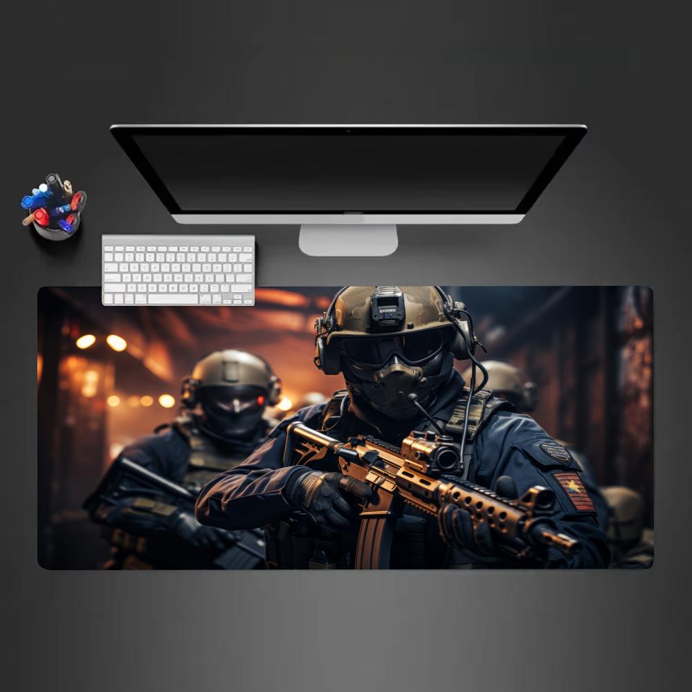XXL Oval Tactical Gun Mouse Pad Large Office Keyboard Pads New Gamer Computer Desk Mat Rubber Anti-slip HD Gaming Mousepads