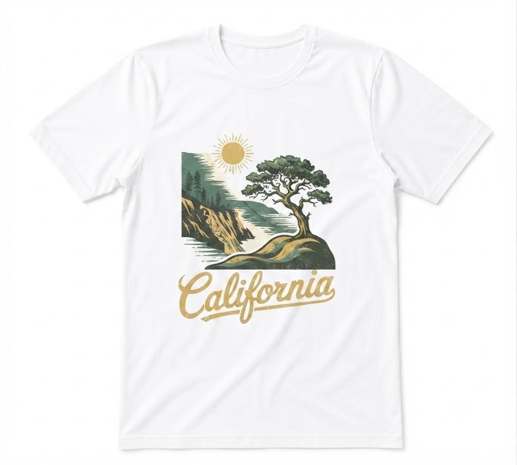 California Coastal Adventure Nature Holiday Summer Unisex White T-shirt