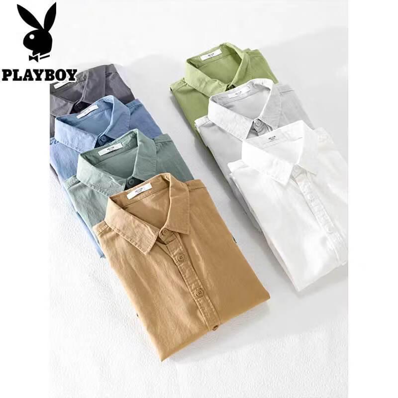 Playboy Men's Pure Cotton Long Sleeve Casual Shirt