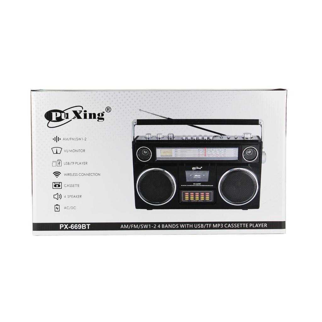 Multi-Functional FM Radio and Tape Player with Dual Speakers for Seniors
