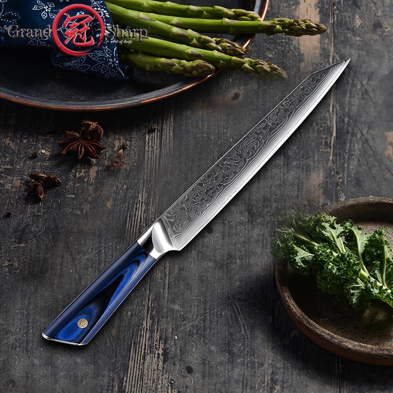 8palcové kuchyňské nože šéfkuchaře 67 vrstev Damašková ocel Krájení masa na zeleninu Nůž Gyutou s rukojetí G10 Nůž na vaření Dárek GRANDSHARP