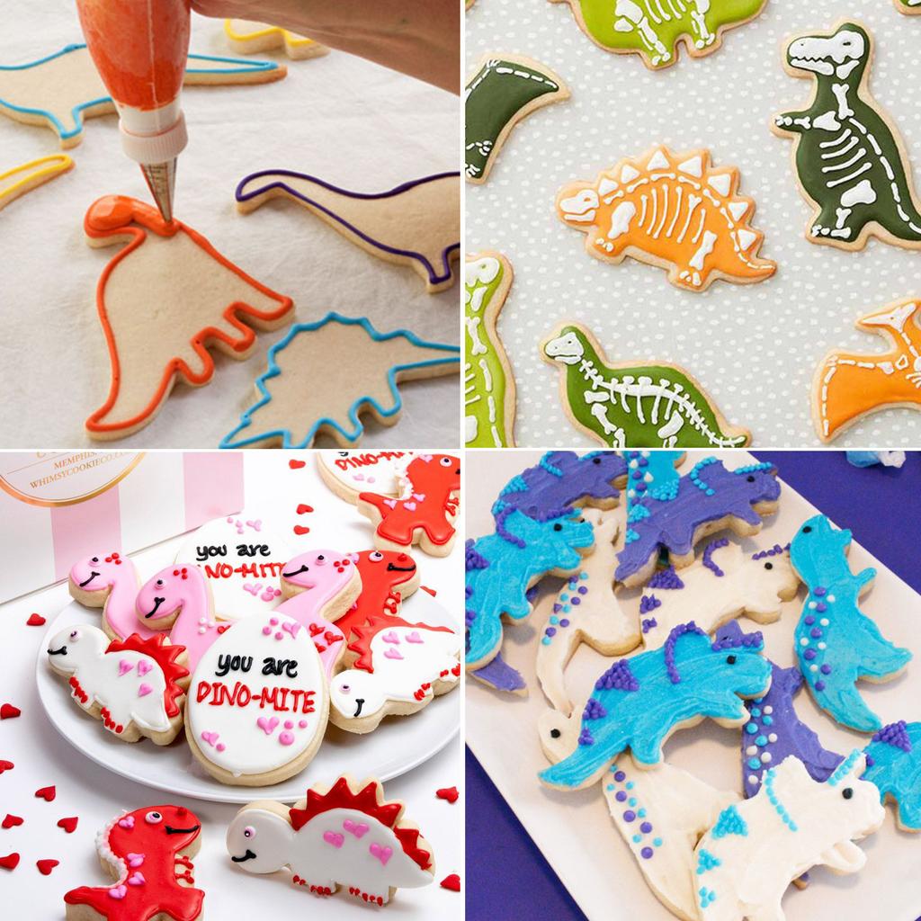 4Pcs/Set Animal Dinosaur Cookie Biscuit Cutter Stainless Steel Cake Fondant Mold Sugarcraft Decorating Mould Pastry Baking Tools