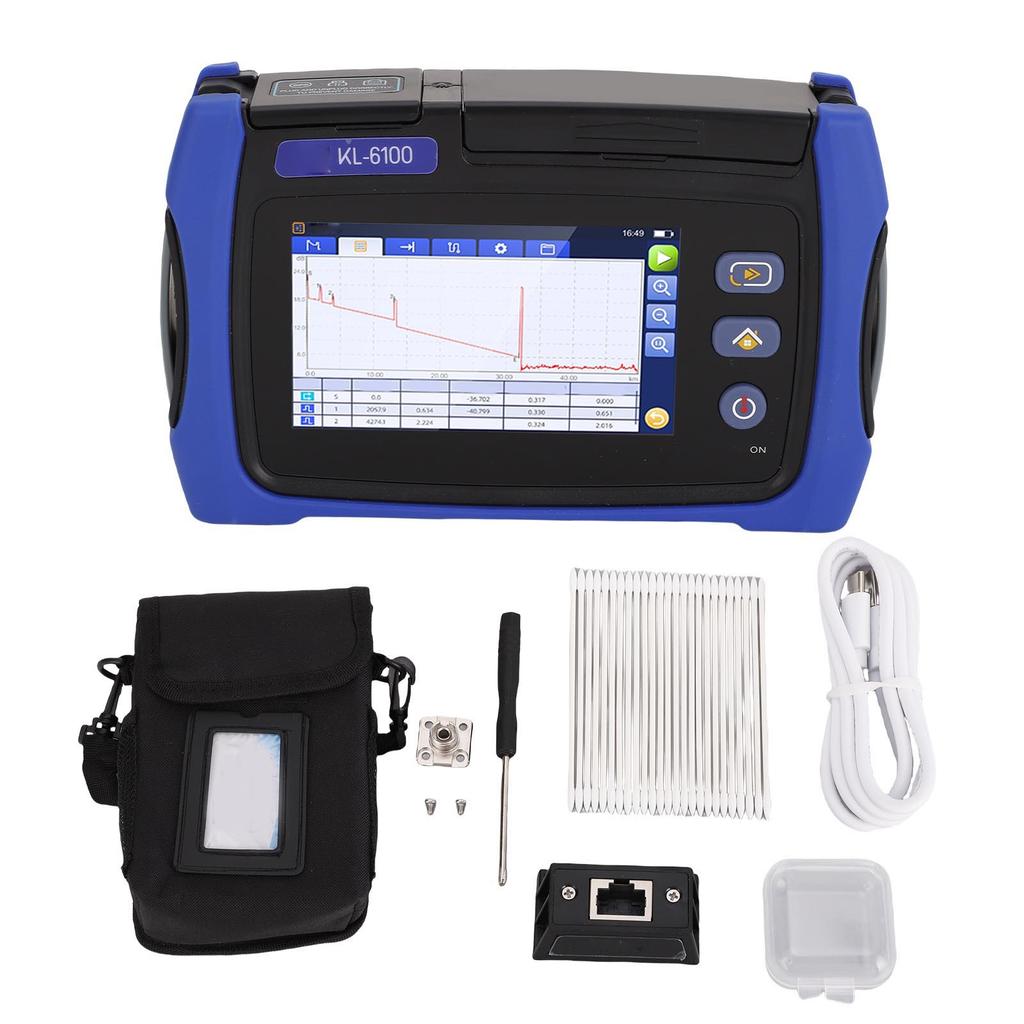 OTDR Optical Fiber Tester 4.3 Inch Color LCD Touch Screen 24dB Dynamic Range 1550nm Wavelength Support OPM SLS VFL RJ45