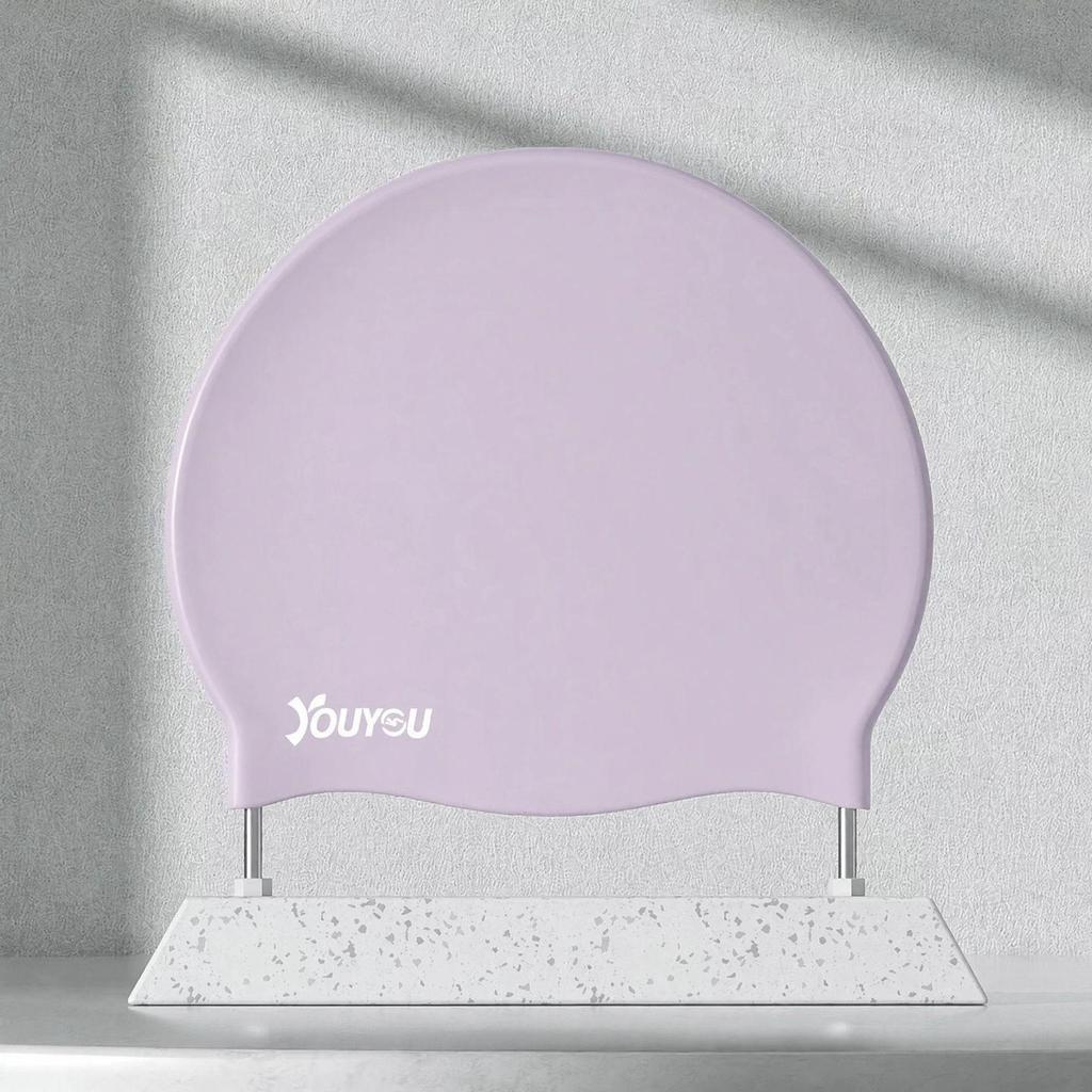 Bonnet de bain étanche pour adulte avec protection d'oreilles pour cheveux longs - Unisexe en silicone, grande taille