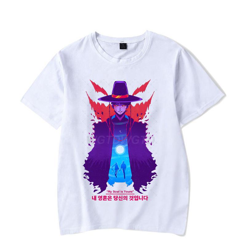 KPop Demon Hunters T-shirt Cartoon Saja Boys Street Style Clothes Crew Neck Women Men Tops Hip Hop Anime Fashion Casual Tops