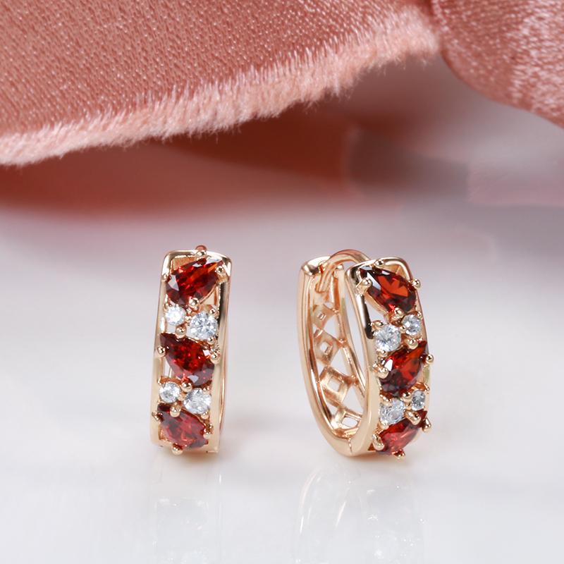 Luxuriöse Tropfen Blau Natürlicher Zirkon Ohrringe Für Frauen Mode Roségold Farbe Ohrring Feiner Alltagsschmuck Weihnachtsgeschenke