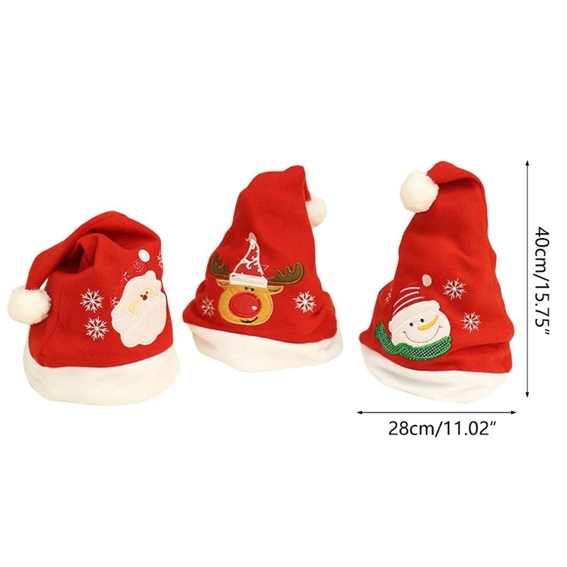 10pcs Exquisite Christmas Hat, Santa Hat Holiday Hat for Unisex Adults Festival Party Hat Plush Santa Hat Red Hat