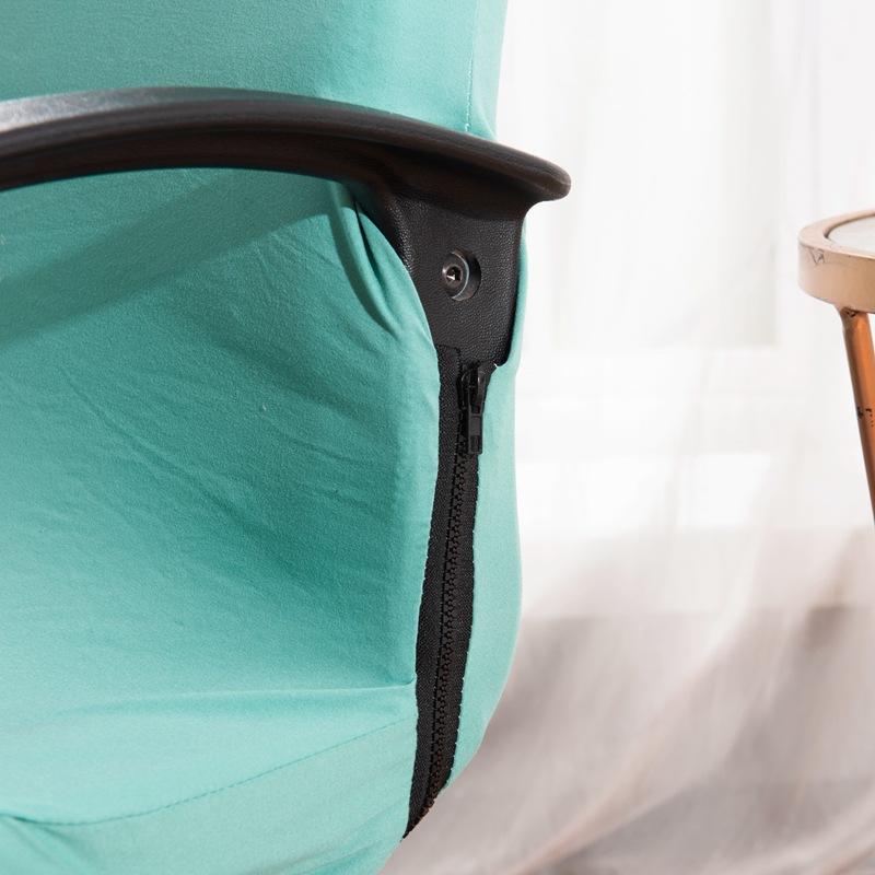 Stretch Computer Office Chair Cover with Durable Zipper Washable Removable Rotating Boss Chair Slipcovers Anti-dust Soft Desk Chair Seat Protector