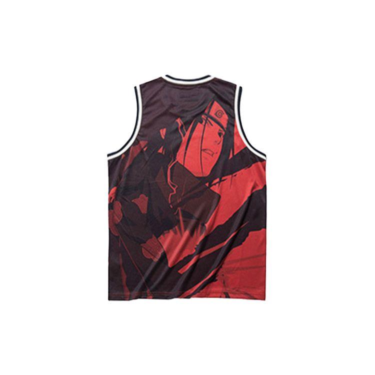 Anta X Naruto Collaboration Uchiha Itachi Print Loose Basketball Sports Vest Men Tops Red 152131217-1