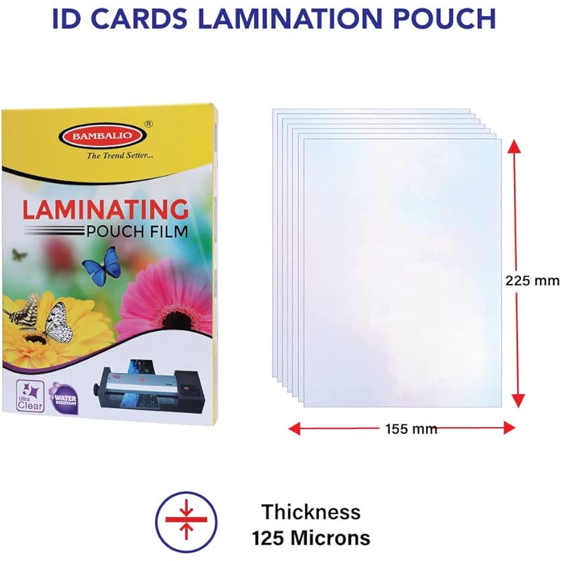 

Bambalio Professional Thermal Laminating Pouch 155 X 225 Mm(6 X 9 ) - 125 Microns /100 Sheets Lam-155