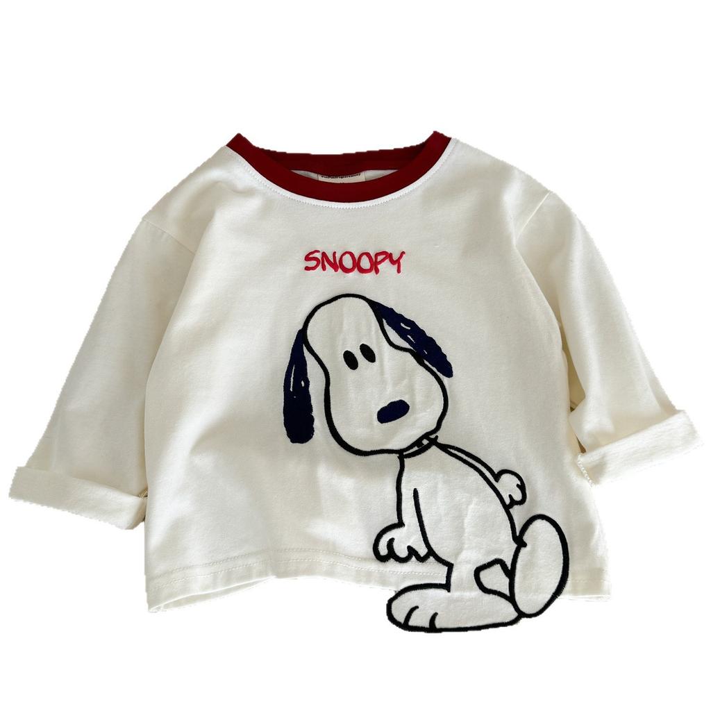 Boys Long Sleeve Block Graphic Tee for Fall Kids Casual Top