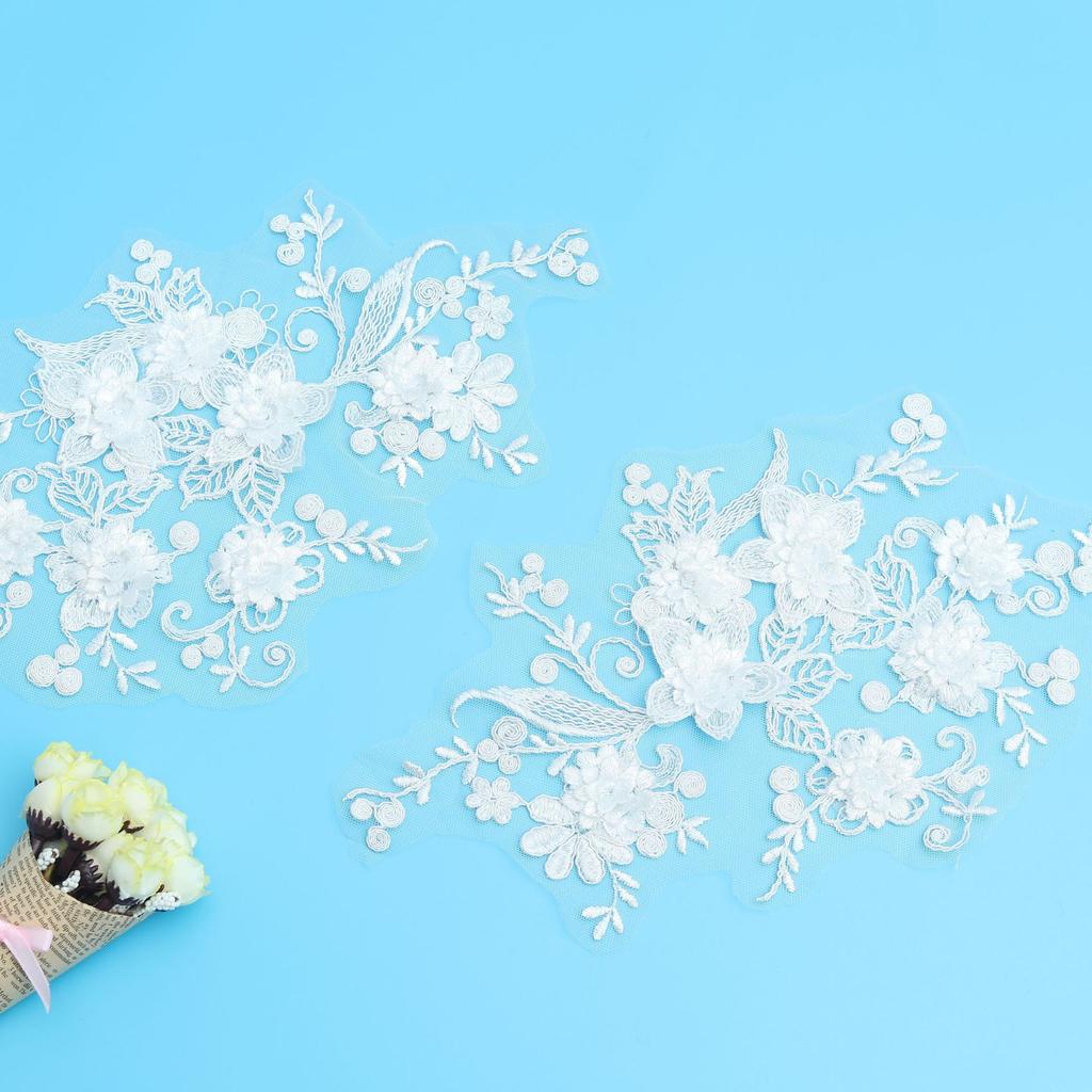 Trójwymiarowa siatka DIY wielowarstwowa haftowana koronka akcesoria koronka do kwiatu naklejki z tkaniny suknia ślubna damska odzież sceniczna