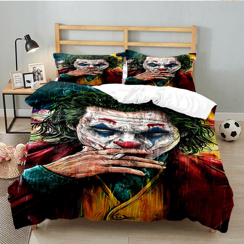 Jo-ker's Dark Saga 3pcs Bedding Set,Including 1pc Duvet Cover And 2pcs Pillowcases Perfect Gift for Christmas,Ideal for Bedroom, Dormitory