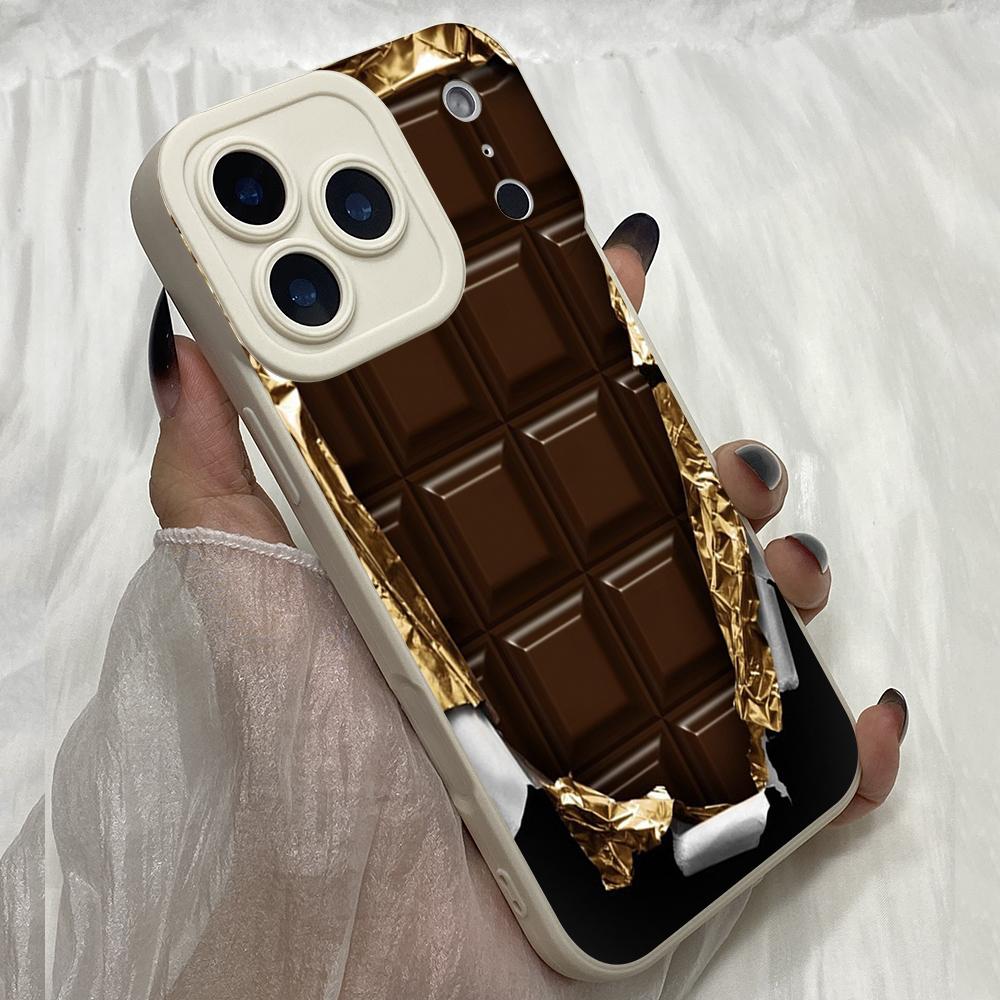 M583 black chocolate design Angel Eyes Soft Phone Case for iPhone Samsung Galaxy Xiaomi Rdemi Huawei Honor Infinix Realme OPPO Vivo All Model Case