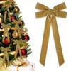 Soft Flannel Bow Ornaments Velvet Ribbon Xmas Pendant, Christmas Tree Ornament, Reusable Party Supplies Decorative Retro Style Hanging Pendant