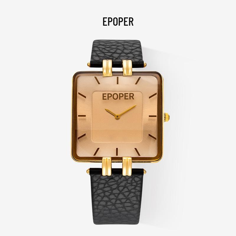 Women's Valentine's Day Large Dial Retro Square Waterproof Quartz Watch