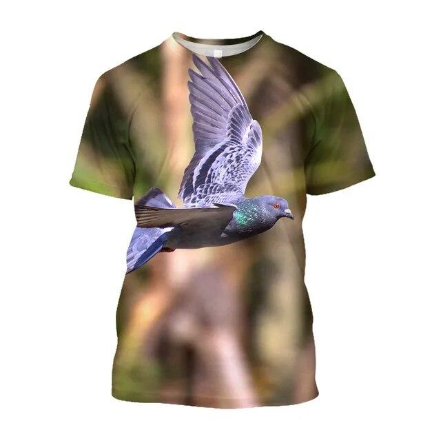 

Футболка с принтом животных, птиц, голубя, гладкая унисекс, мешковатые модные мужские футболки, повседневная одежда, уличные футболки, топы M